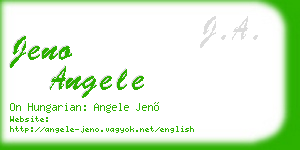 jeno angele business card